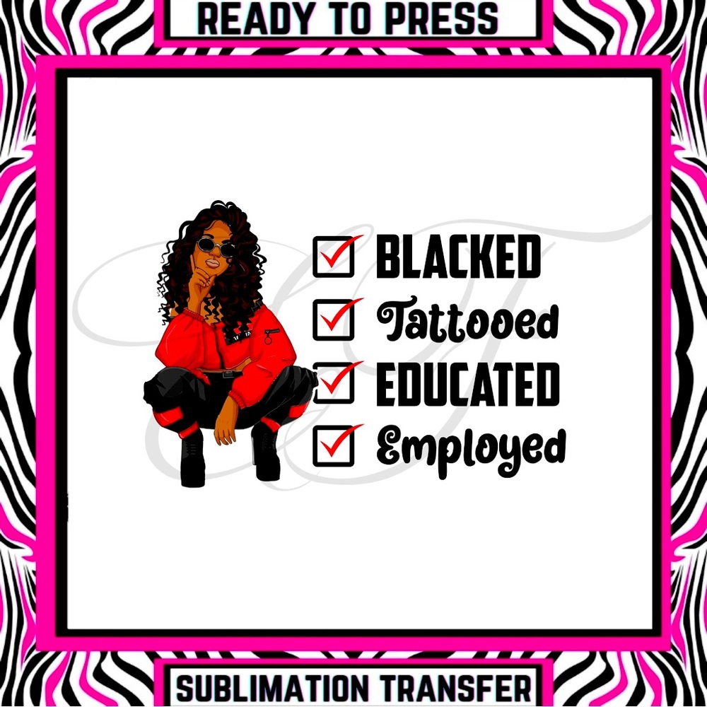 Sublimation Ready To Press Transfers - Black Melanin Sista Transfer